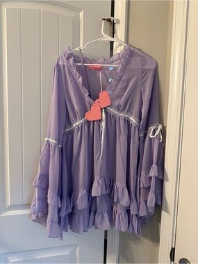 Sugar thrills  Lavender Ruffled Babydoll Peasant dress